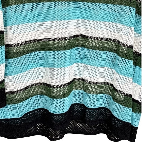 NEW Talbots Split Neck Mesh Knit Striped Top‎ Size 3X Summer Lightweight Coastal - Picture 8 of 10
